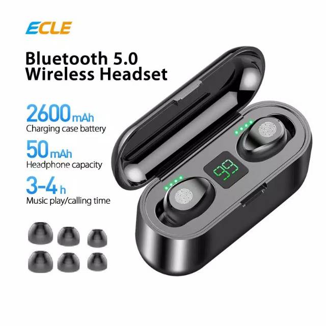 ECLE Earbuds TWS Earphone Bluetooth Touch LED w/ 4000mAh Charging ORI