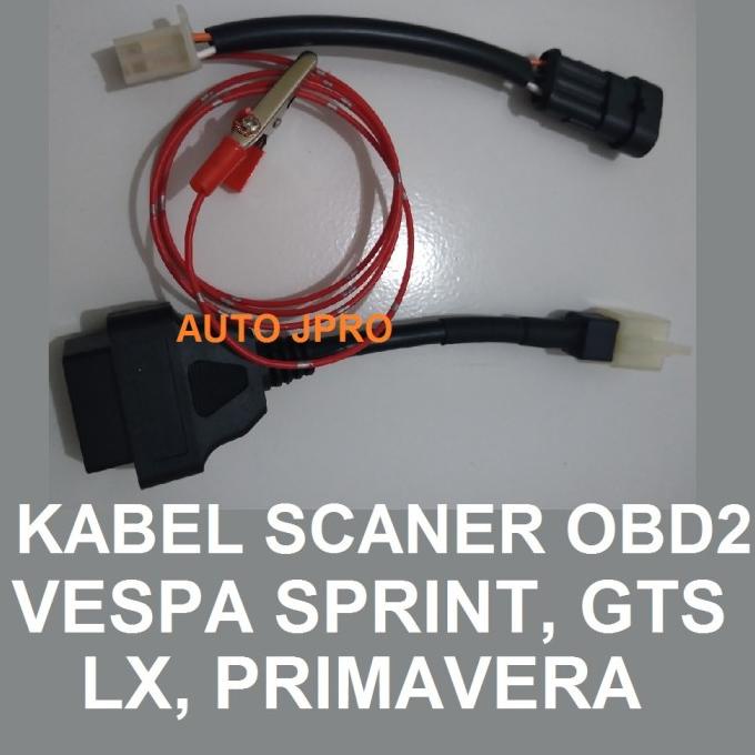 ORIGINAL - SOKET OBD2 OBDII OBD 2 PNP SCANNER MOTOR VESPA DIAGNOSA SCANER