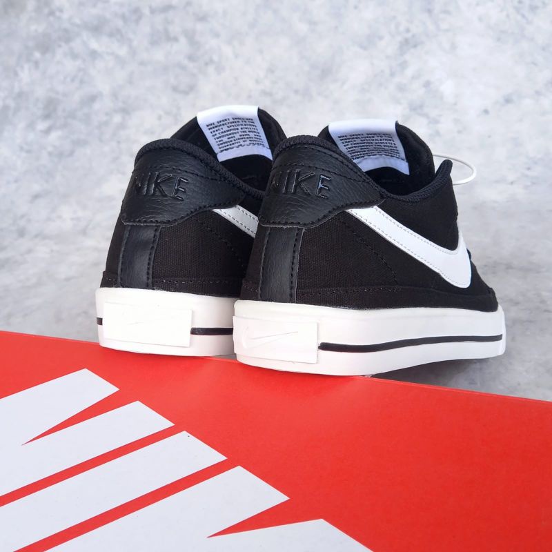 NIKE COURT LEGACY BLACK WHITE CANVAS