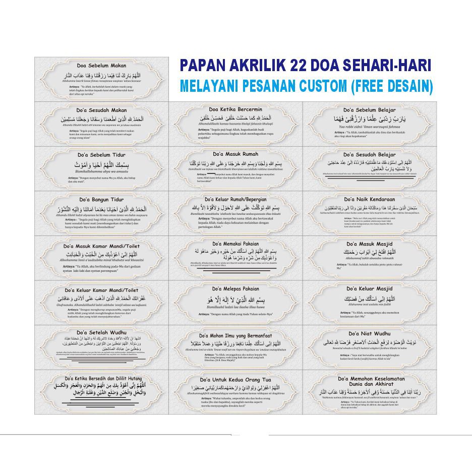 

PAPAN AKRILIK DOA HARIAN, PAPAN AKRILIK, PAPAN NAMA, AKRILIK CUSTOM,