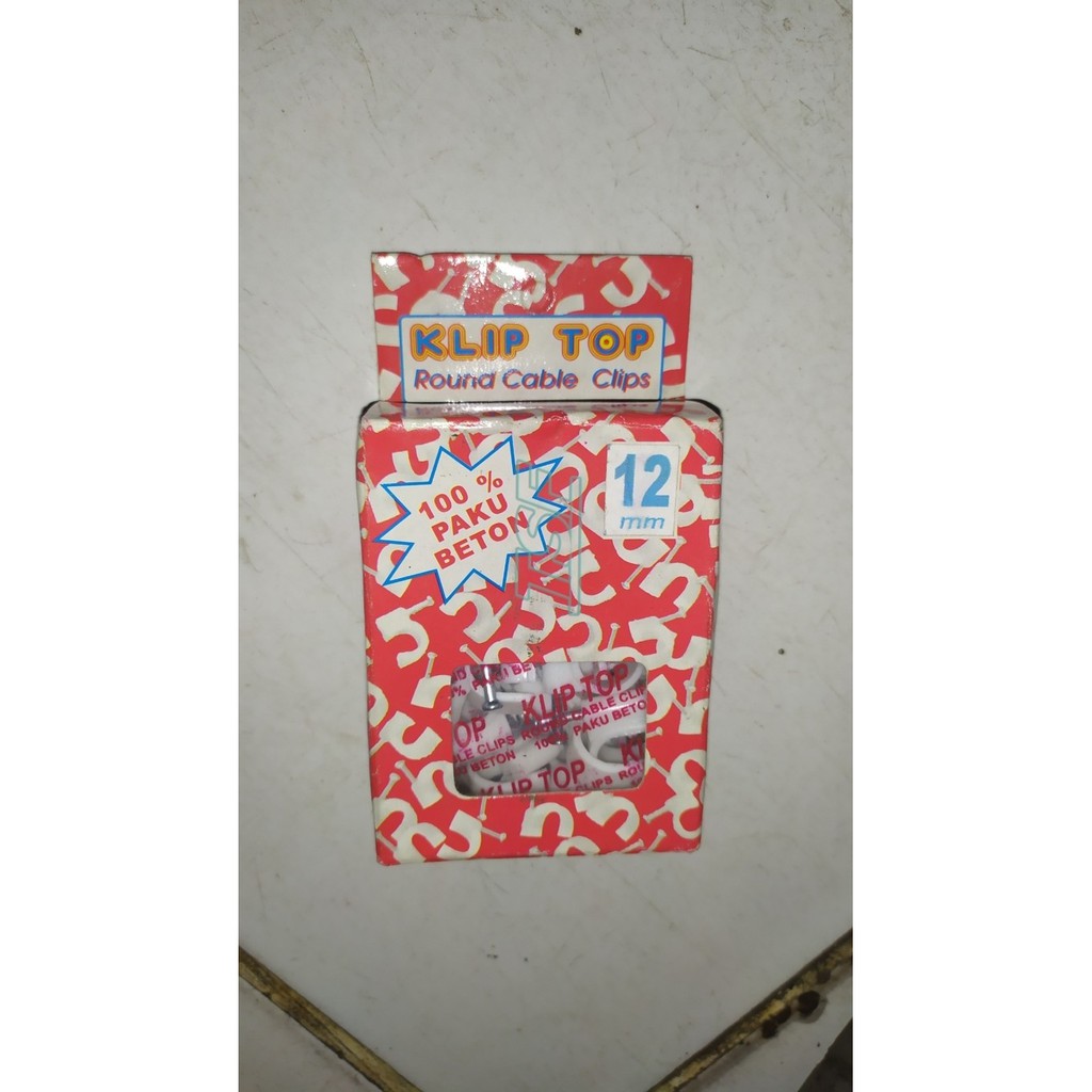 Klem Kabel / Klip Top 12mm / Paku Beton / Klem Kabel Listrik Plastik