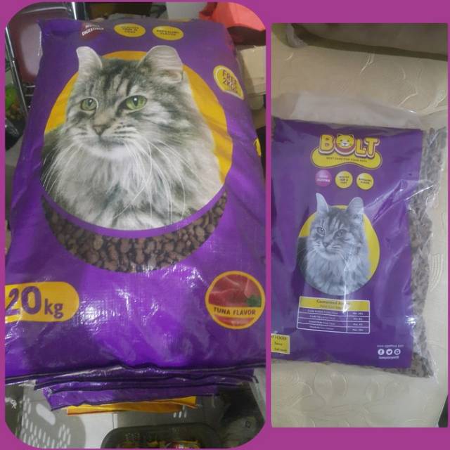 Makanan kucing Bolt 1 kg cat food repack &amp; Freshpack