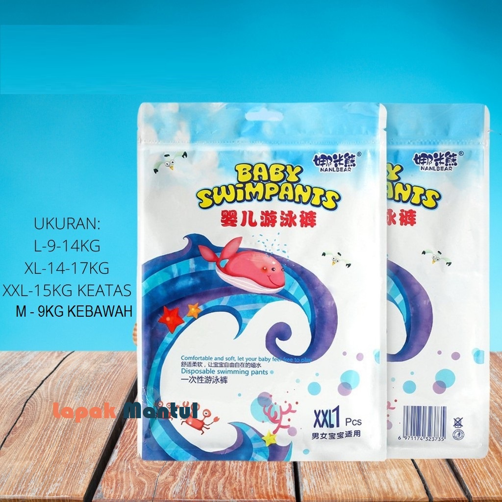 LM-0030 Popok Celana Renang Anak Bayi Batita Balita Tahan Air Sekali Pakai Baby Swim Diapers