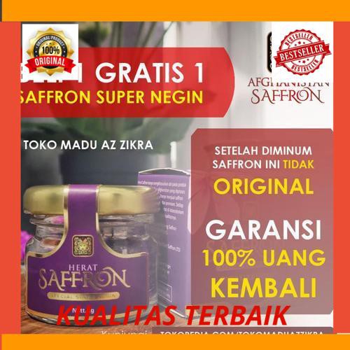 

New SAFFRON SAFRON Super Negin Asli Original Afghanistan Kashmir Iran 1 Gr - BELI 1 GRATIS 1