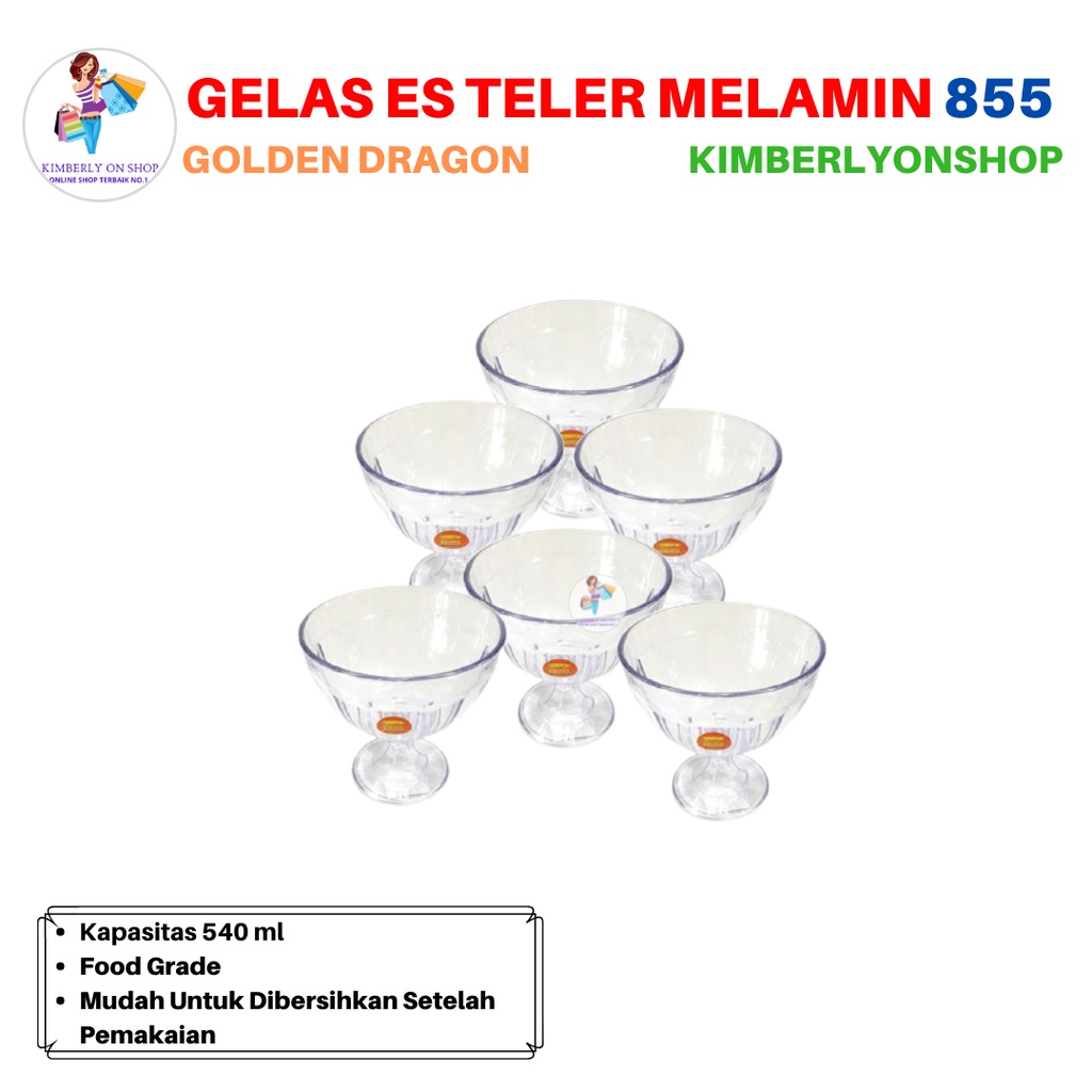 Gelas Plastik Es Teler 540 ML Golden Dragon Melamine 855