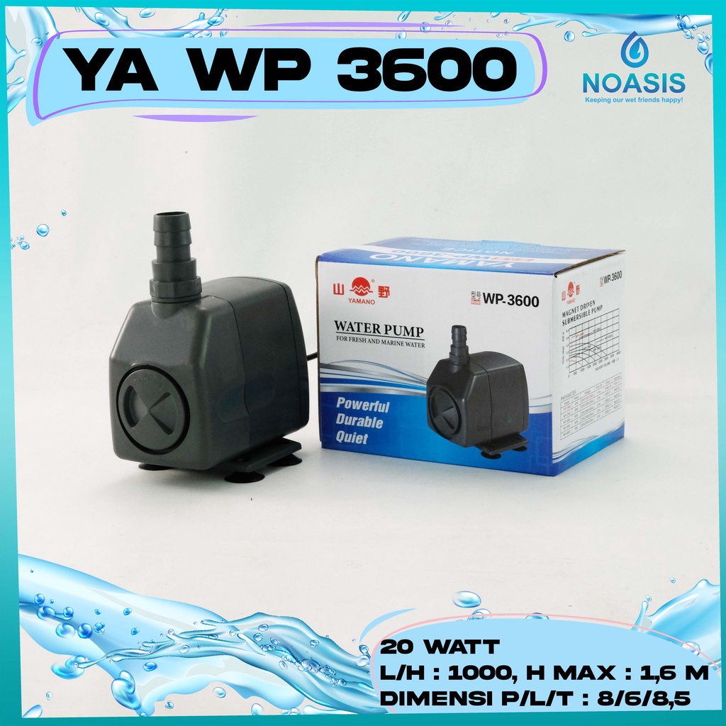 POMPA AIR YAMANO 3600 AQUARIUM / POMPA CELUP YAMANO WP 3600 AKUARIUM