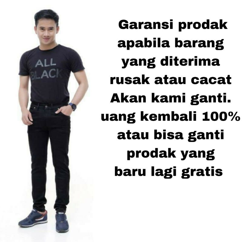 CELANA JEANS HITAM PEKAT SLIM FIT PENSIL PRIA CELANA JEANS PRIA