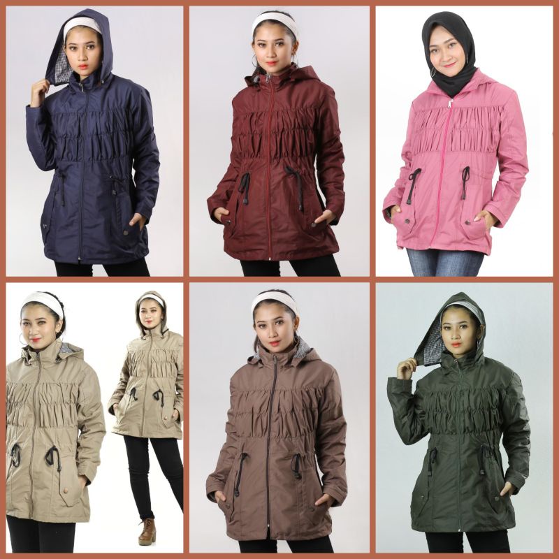 Jaket Cewek Jilbab - Jaket Parka Anti Air - Jaket Cewek Anti Air - Jaket Motor Cewek - motor - cewek