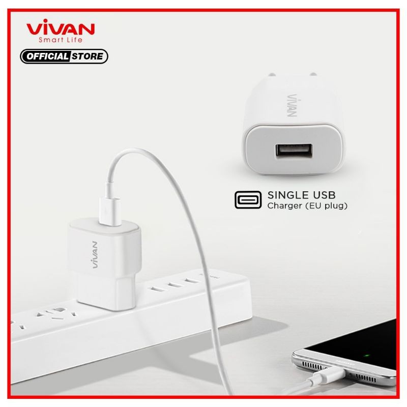 Vivan Power Oval II 2A Charger with Micro USB Cable