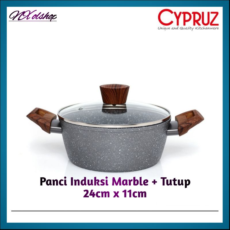 Cypruz Panci Induksi Diameter 24cm Frying Pan Panci Anti Lengket Penggorengan Fry Pan Anti Lengket