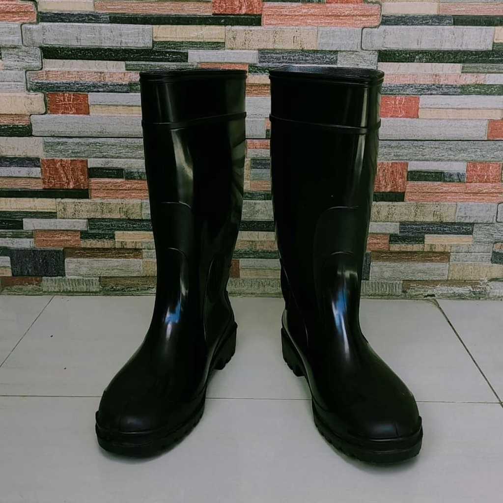 Sepatu Boots Anti Air -Sepatu Boots Karet Panjang - Sepatu Anti Selip Tidak Licin - Sepatu Safety - Sepatu Proyek - Sepatu Banjir - Hitam