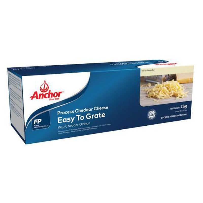 

anchor process cheddar cheese easy to grate etg keju olahan 2kg