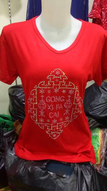 Blouse Kaos Spandek Merah Imlek Sincia