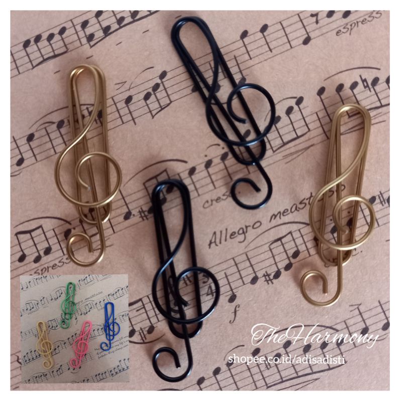 

4 Pcs Music Paper Clip | Klip Kertas Motif Musik