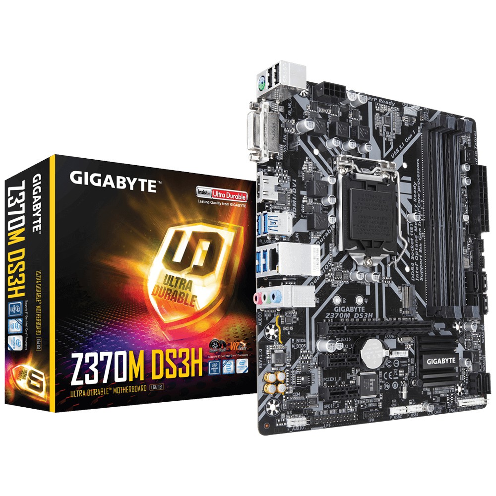 Motherboard Intel Gigabyte GA-Z370M-DS3H soket LGA 1151 coffeelake gen 8