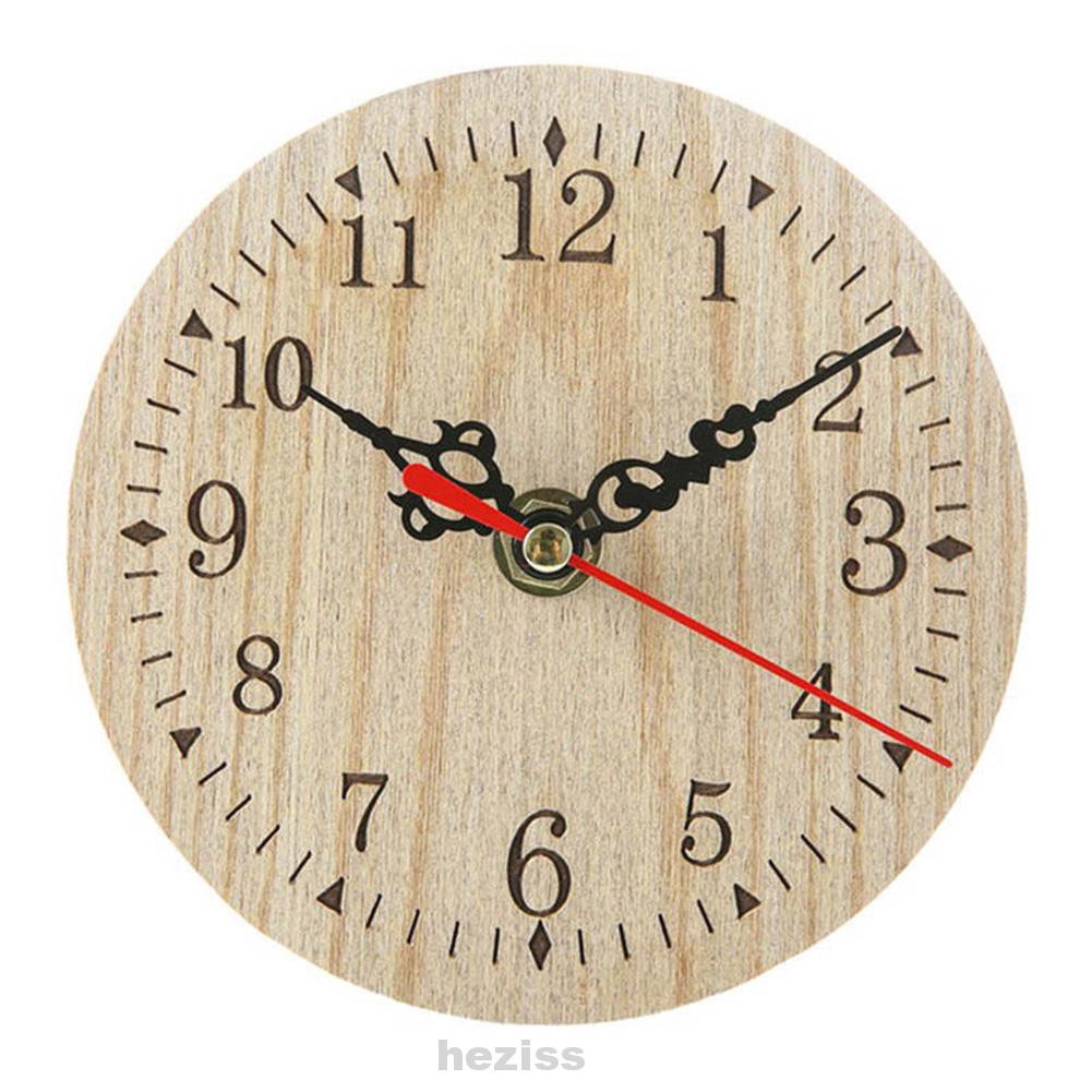 Numerals Quartz Office Quiet Round Small Vintage Style Wooden Wall Clock Shopee Indonesia