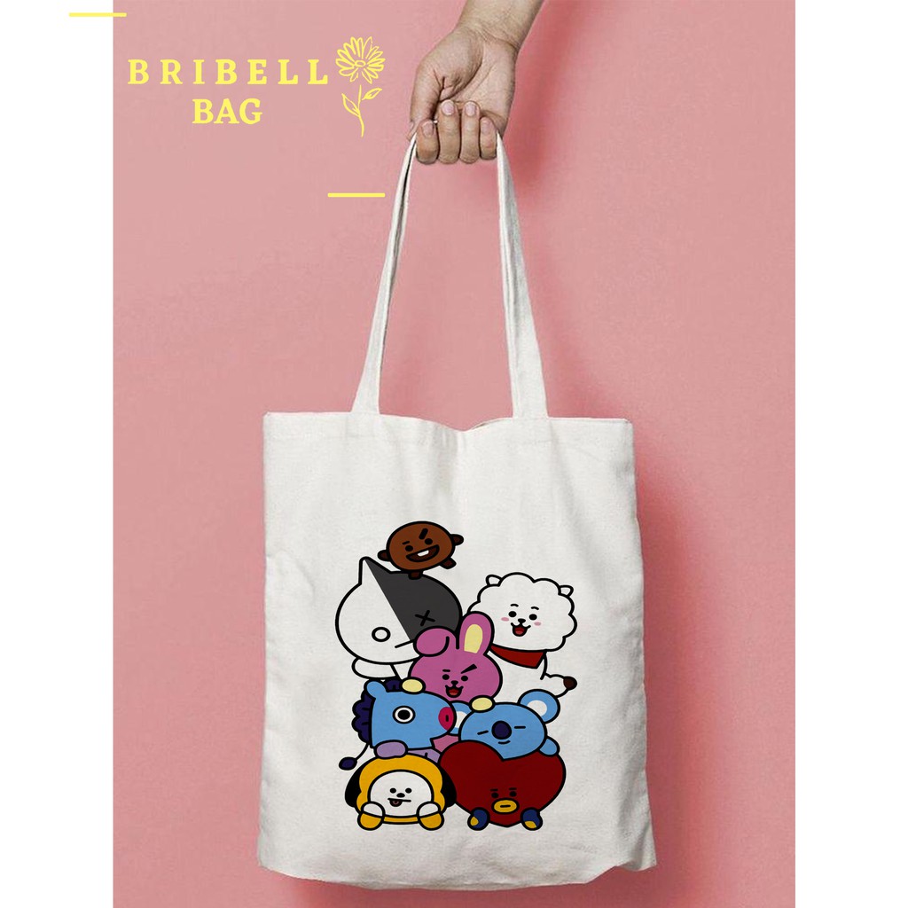 Tote Bag Kanvas Bergambar Korean Icon