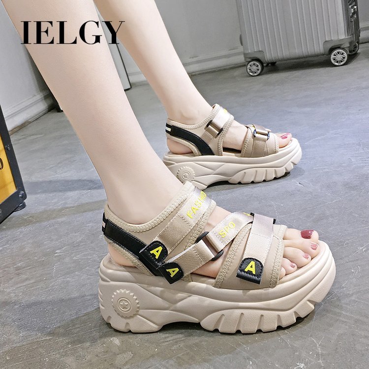 Ielgy Sepatu  Sandal  Platform dengan Sol Tebal untuk Wanita  