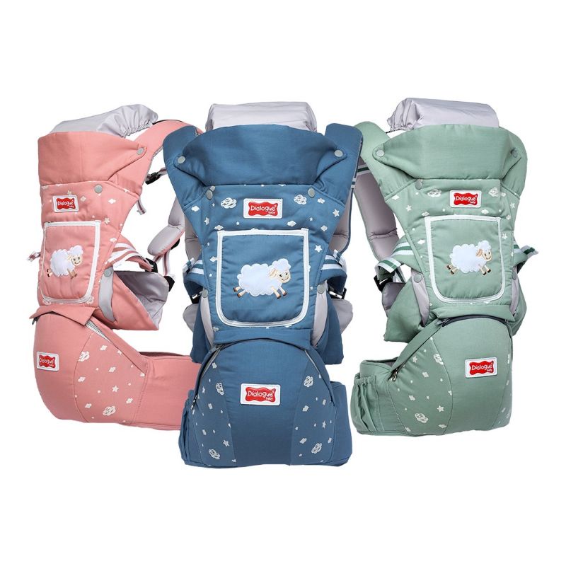 Gendongan Hipseat and Carrier 10in1 Sheep Series Dialogue Baby
