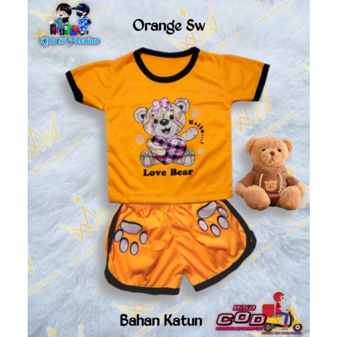 setelan anak playset # CUPA CUPS # MOTIF LOVE BEAR # setelan anak balita...