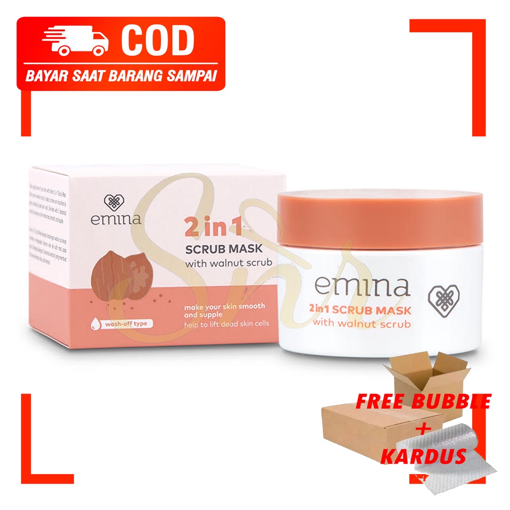 EMINA 2 IN 1 SCRUB MASK | SCRUB WAJAH | MASKER UNTUK KULIT KUSAN DAN BRUNTUSAN