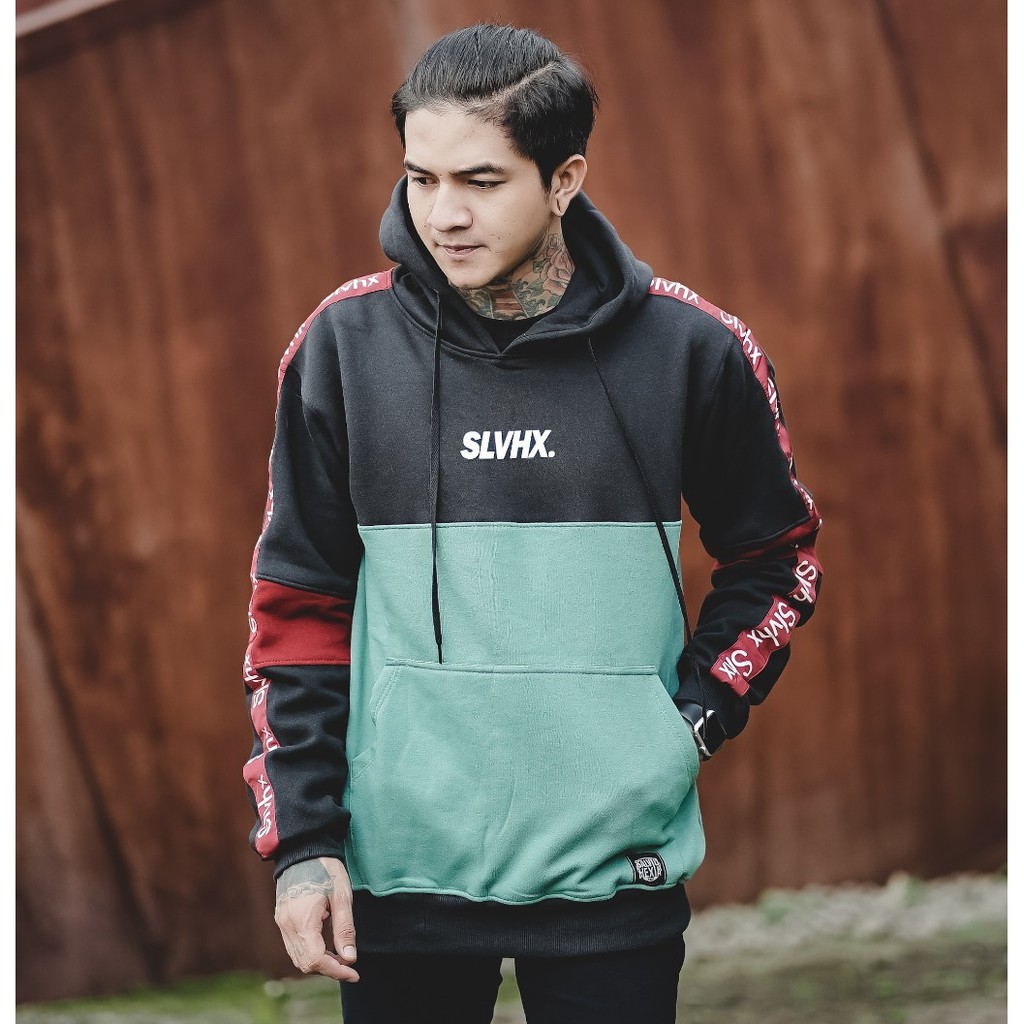 SALVIOHEXIA Sweater Hoodie 3D Jaket Pria Hitam Hijau