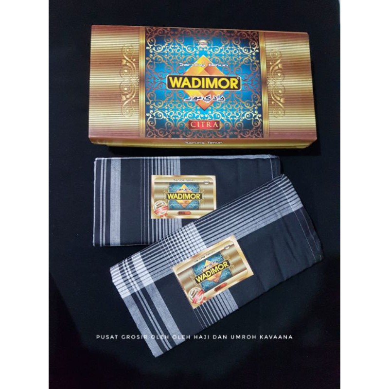 Sarung wadimor dewasa hitam putih songket