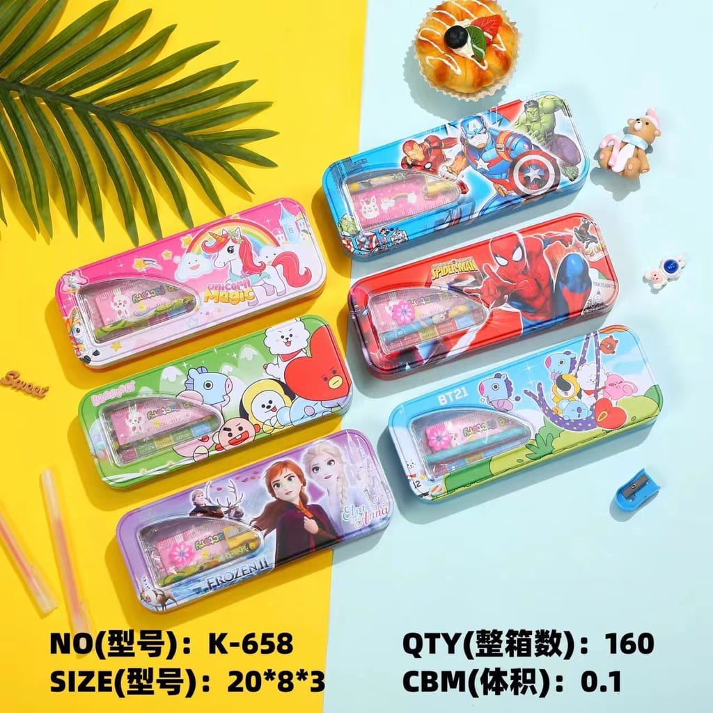 

TEMPAT PENSIL KALENG BT21 BTS SET 2 SUSUN + ISI KARAKTER KARTUN K628 k658 TEMPAT PENSIL SET BT21 DISNEY