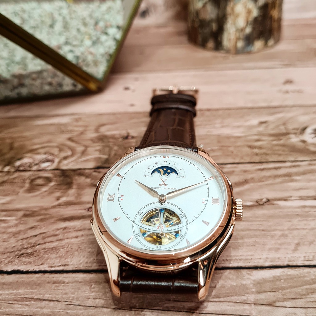 (COD) Jam Tangan Pria Wanita Unisex Original AUGUST DELACROIX Divine Automatic Otomatis Anti Air