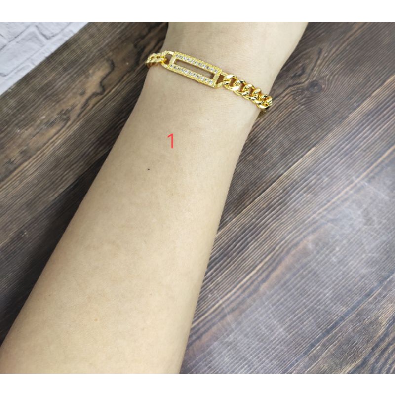 Fifi Fashion Gelang Sisik Naga Kombinasi Fashion Model Perhiasan Lapis Emas (1-6)G32