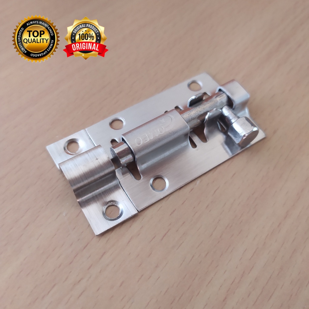 Grendel Slot Pintu Jendela Rumah 2&quot; inch Kunci Selot Grendel Stainless Plat Tebal Gomeo 2 inchi inci panjang 5cm