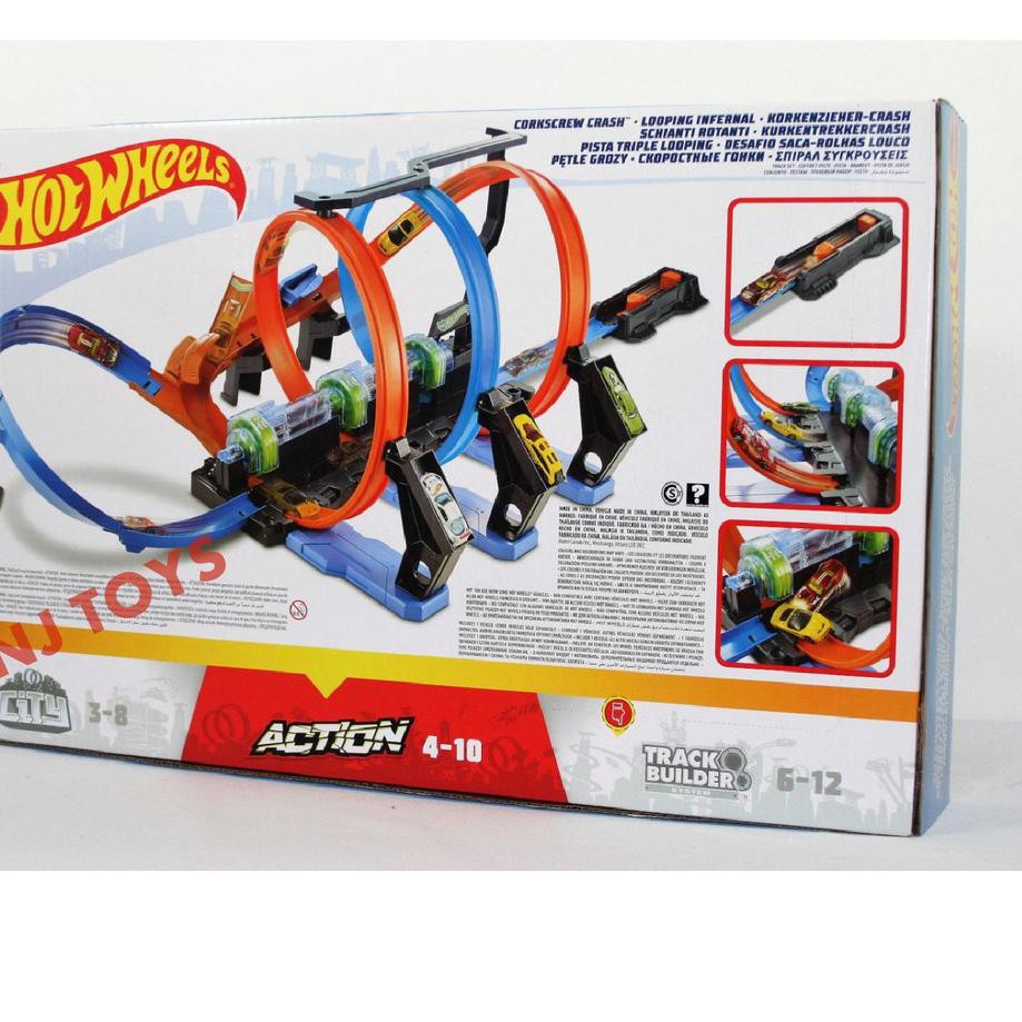 hot wheels corkscrew crash video