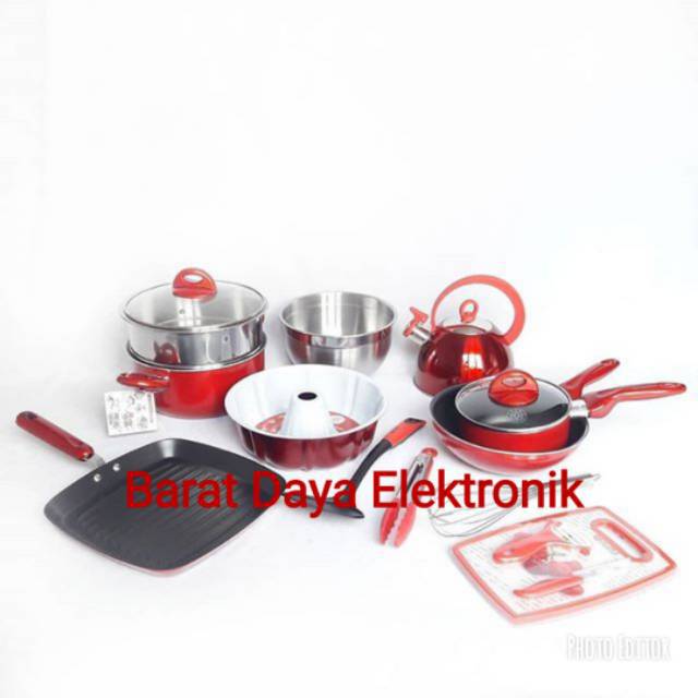 Supra Panci Set 17 Pcs Merdeka Cookware Set Premium