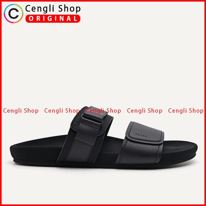 SANDAL SLIDE PEDRO PRIA ORIGINAL CASUAL BRANDED HITAM PM118