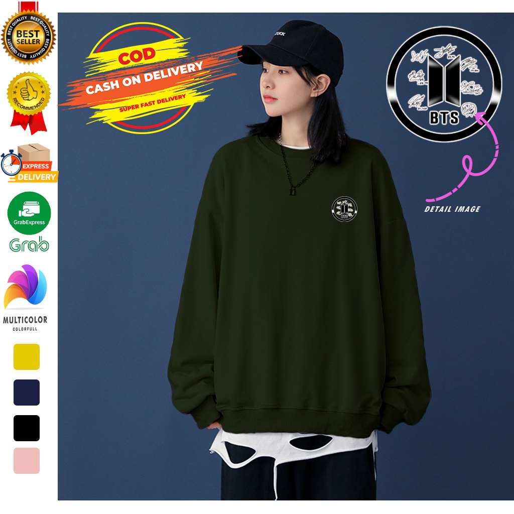 🅳🅵 Sweater BTS 7TTD Black Logos | Sweater BTS Army Terbaru | Dhea Fashion