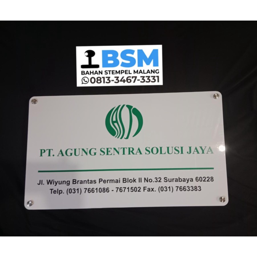 

Jual Papan Nama Akrilik Papan Nama Perusahaan PT Signage Logo Acrylic