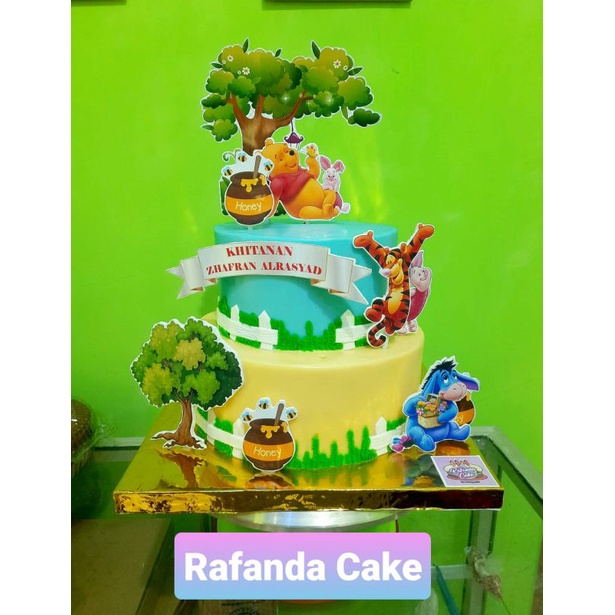 topper kue ultah toper winnie the Pooh custom