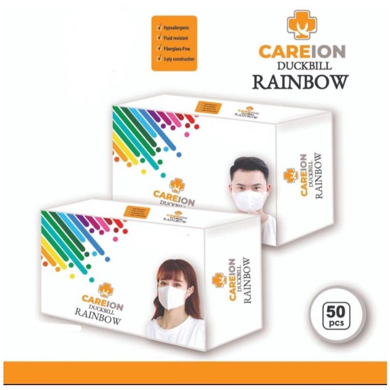 MASKER DUCKBILL RAINBOW CAREION isi 50pcs