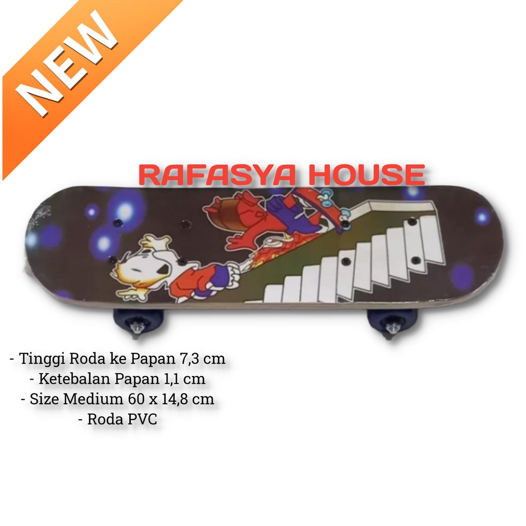 Mainan Skateboard Full Set Medium Kids Kayu Canada Papan Roda PVC 024-06 1705