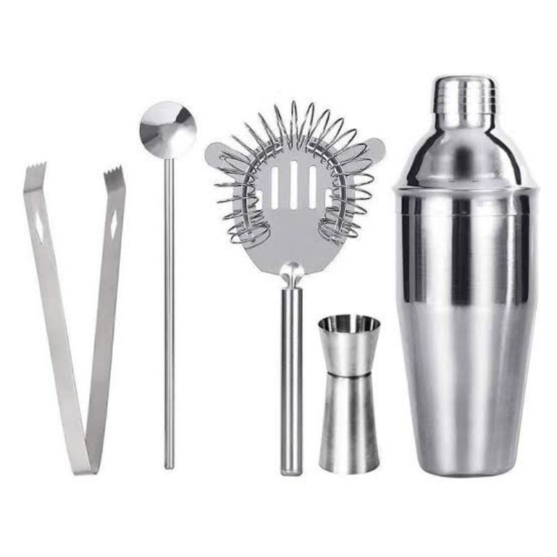 5 IN 1 BARTENDER BAR SET COCKTAIL SHAKER 400 ml / MILK SHAKER / PENGOCOK MINUMAN