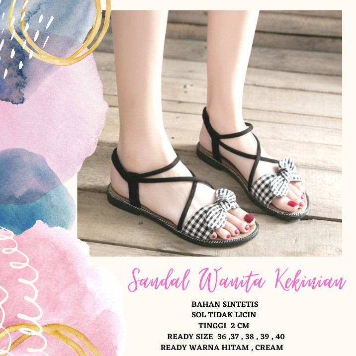 Sandal Selop Wanita Tali Depan Jelly Glanzton