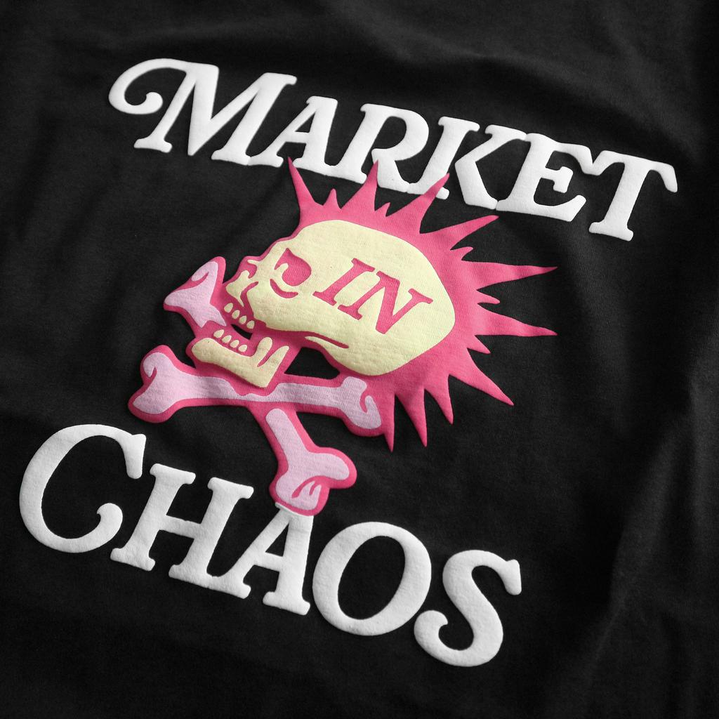 YESZY.MFG Market In Chaos Foam Print Black Tshirt