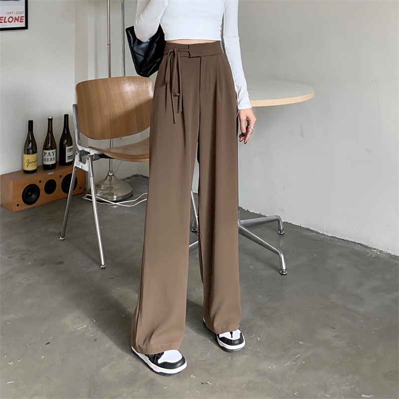 XIAOZHAINV Celana Wanita Korean Style High Waist Loose Pants HW0038/Celana Kantor Formal/Celana Kulot Wanita