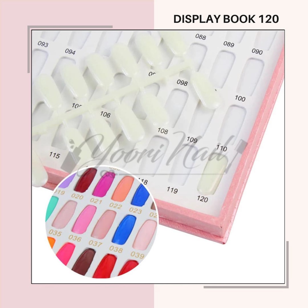 Buku display kutek 120 warna nail book color display gel polish