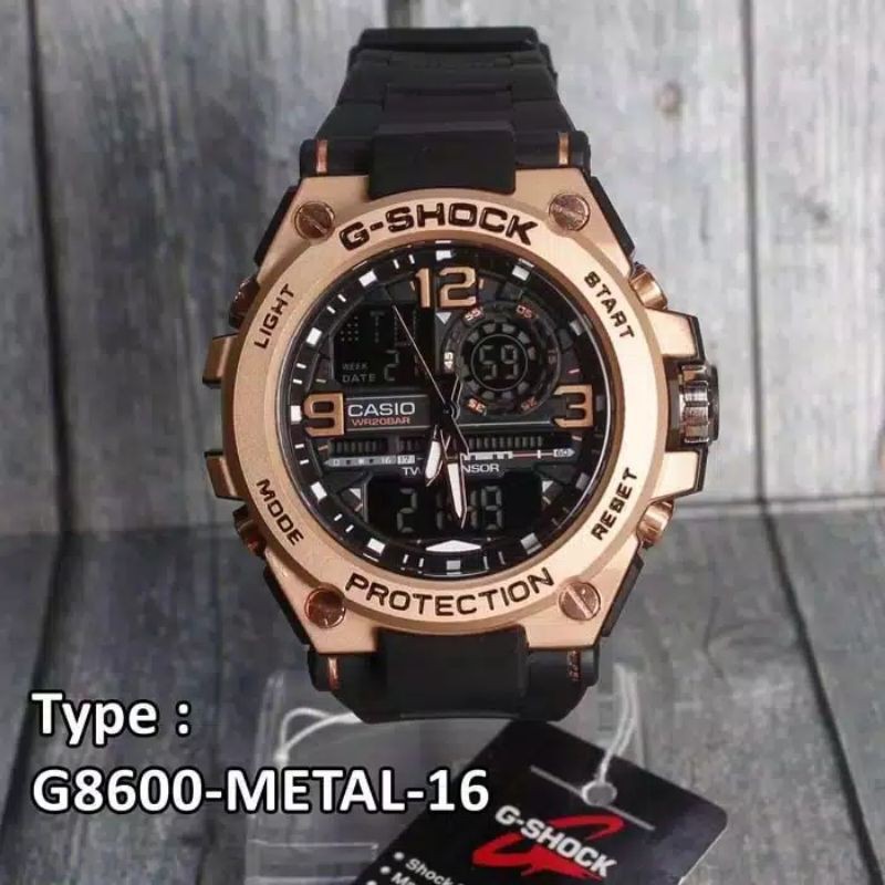 JAM TANGAN COWOK KEREN, G-SHOCK CASIO GTS 8600 FULL BLACK METAL