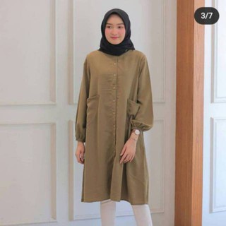  BAJU  OUTER PANJANG MUSLIM WANITA TUNIK  RAJUT  Yola Tunik  