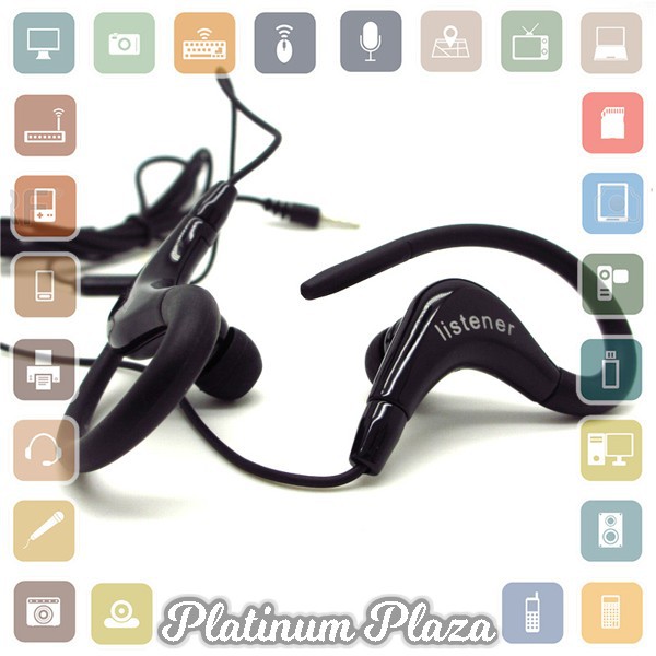 Earphone Sport Extra Bass Handsfree with Microphone - Black`66PUZE-