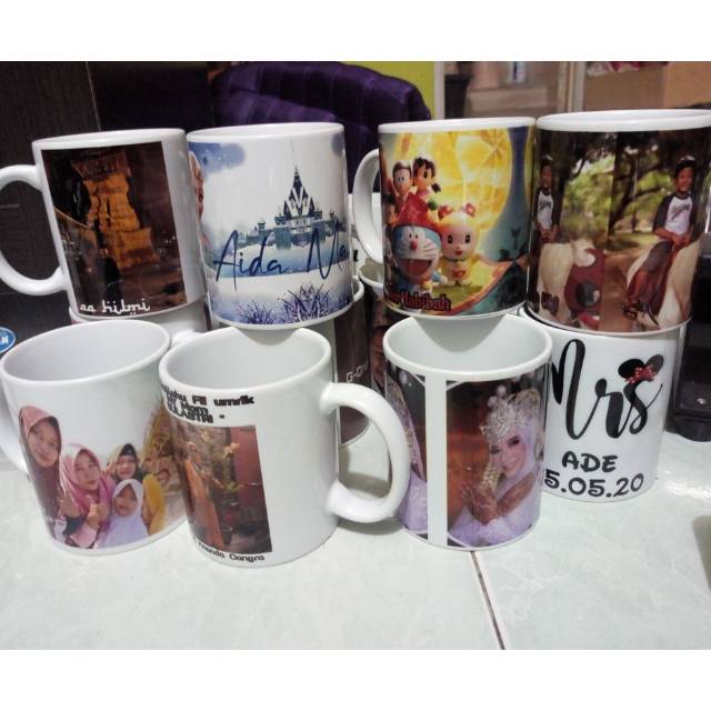 MUG CUSTOM+BOX Putih+Buble /SOUVERNIR MERCHANDISE/SABLON MUG SATUAN