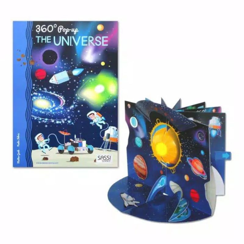 buku tata surya planet bumi astronout 360° Pop up the universe sassi science