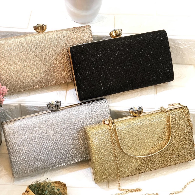 Tas Pesta ALEXIS Embellished Crystal Box Clutch